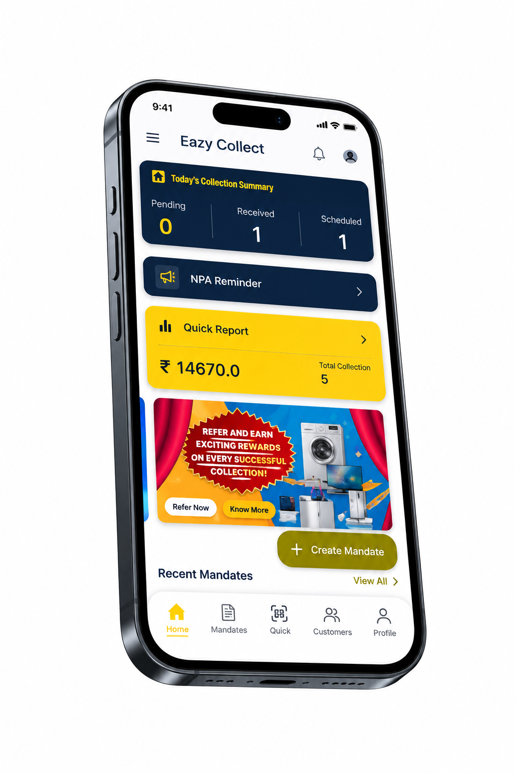Eazy Collect mobile collection application